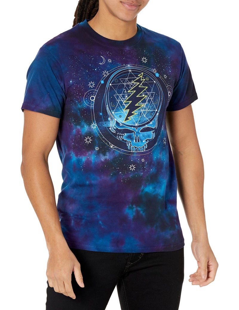 Liquid Blue unisex adult Grateful Dead Mystical Stealie Celestial Tie Dye Tee T Shirt, Tie Dye, Large US - Image 1